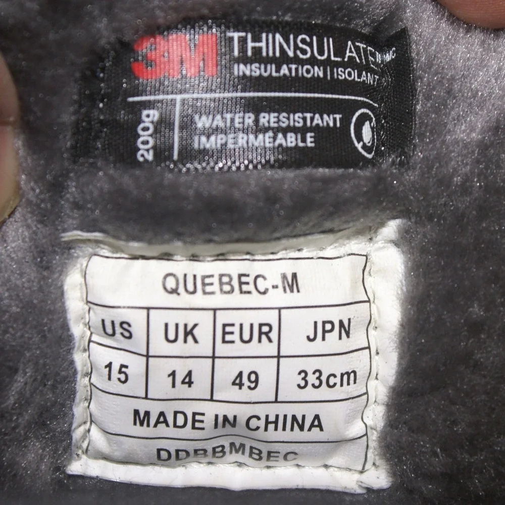 Nortiv8 Quebec-M  Black Insulated Snow Boots 3M Thinsulate Water Resistant 15